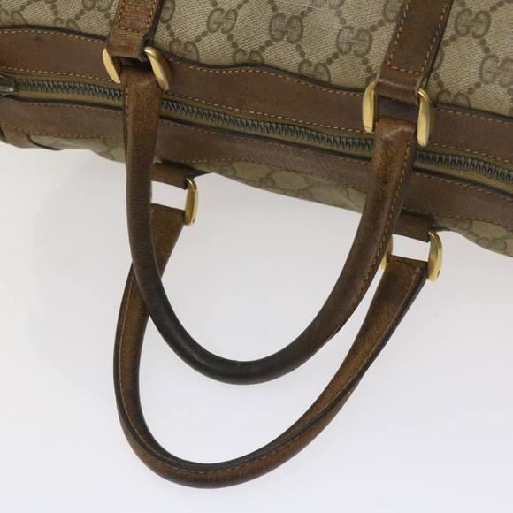 GUCCI GG Canvas Boston Bag PVC Beige Auth 65579 - Picture 7 of 16